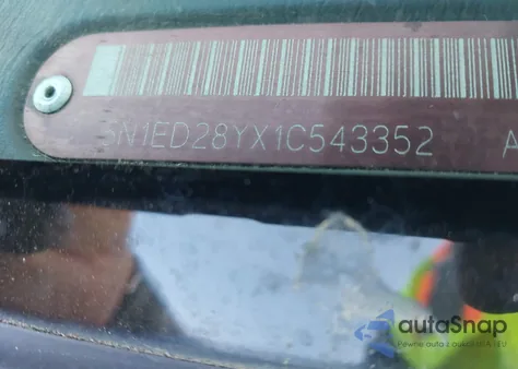 2001 Nissan Xterra Se z USA, uszkodzony, nr VIN 5N1ED28YX1C543352